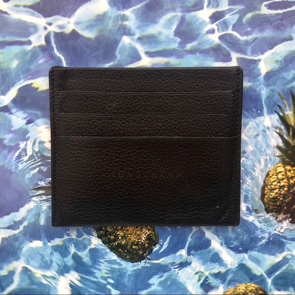 Longchamp Black Leather Wallet/Card Holder